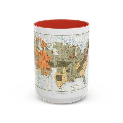 USA - The United States (1892) (Map) Accent Coffee Mug