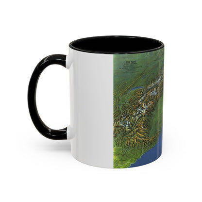 Alps, The - Europe's Backbone (1965) (Map) Accent Coffee Mug