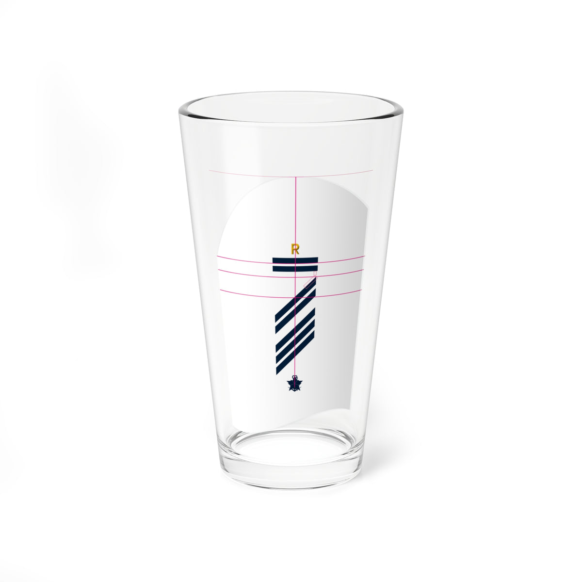Vorlage Ärmelabzeichen Hemd weiß für Marine (Military Rank) Pint Glass 16oz