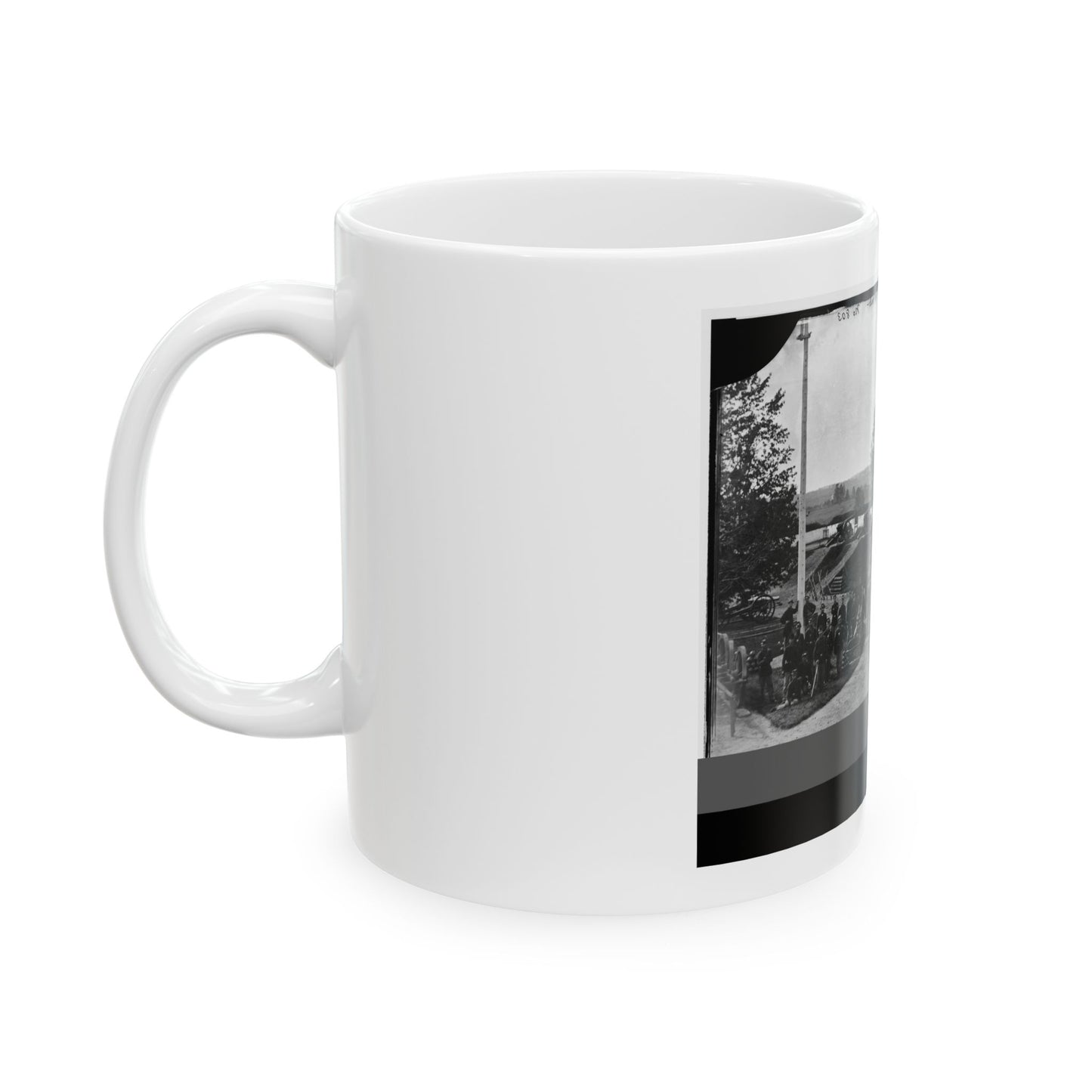 District Of Columbia. Officers And Men Of Company F, 3d Massachusetts Heavy Artillery, In Fort Stevens (U.S. Civil War) White Coffee Mug