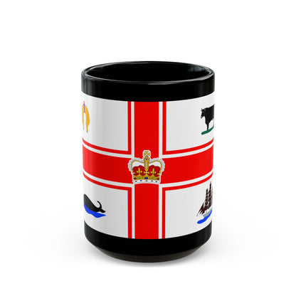 Flag of the City of Melbourne Australia - Black Coffee Mug-15oz-Go Mug Yourself