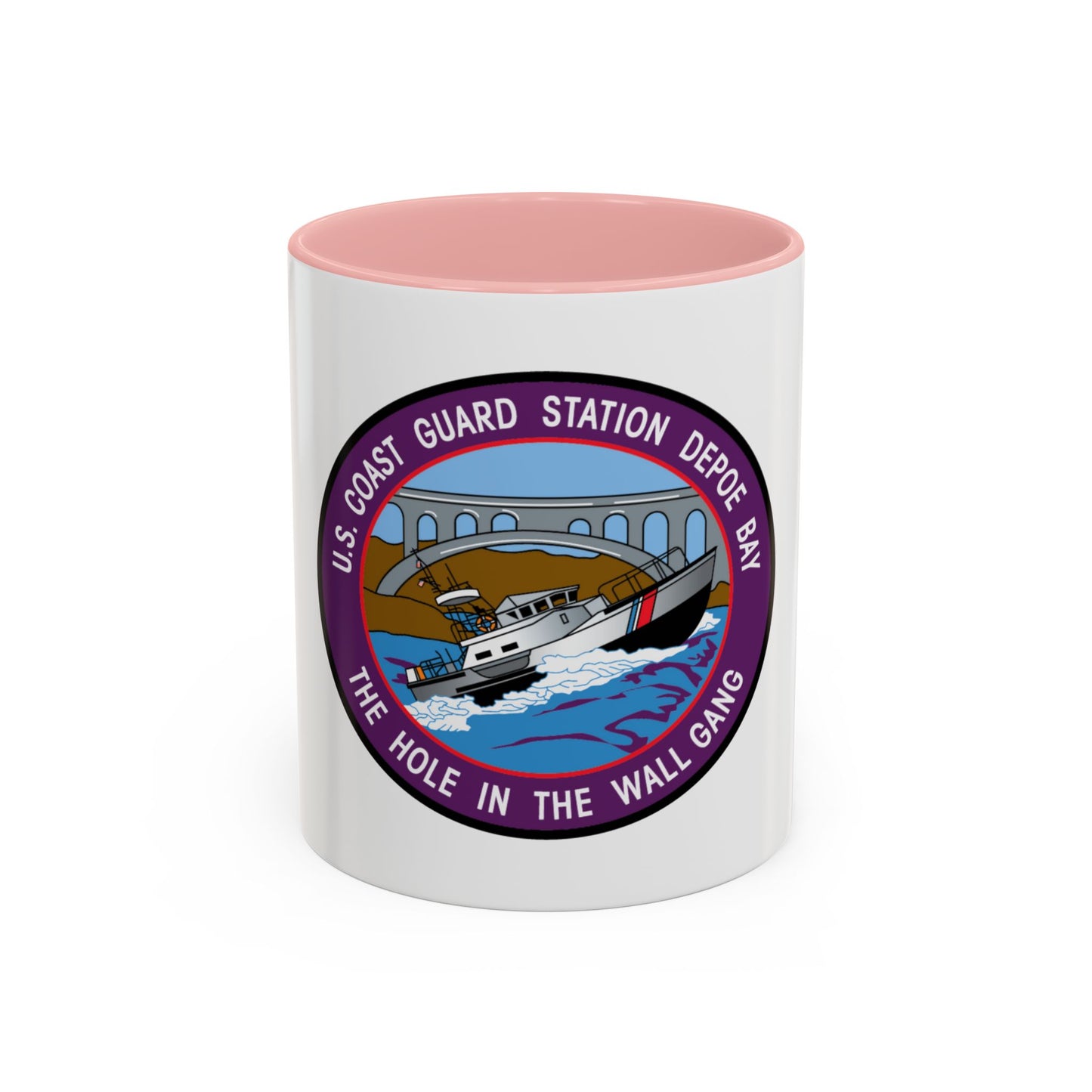 USCG Station Depoe Bay (U.S. Coast Guard) Accent Coffee Mug