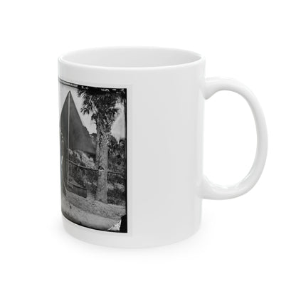 Morris Island, South Carolina. General Quincy A. Gillmore In Front Of His Tent (U.S. Civil War) White Coffee Mug