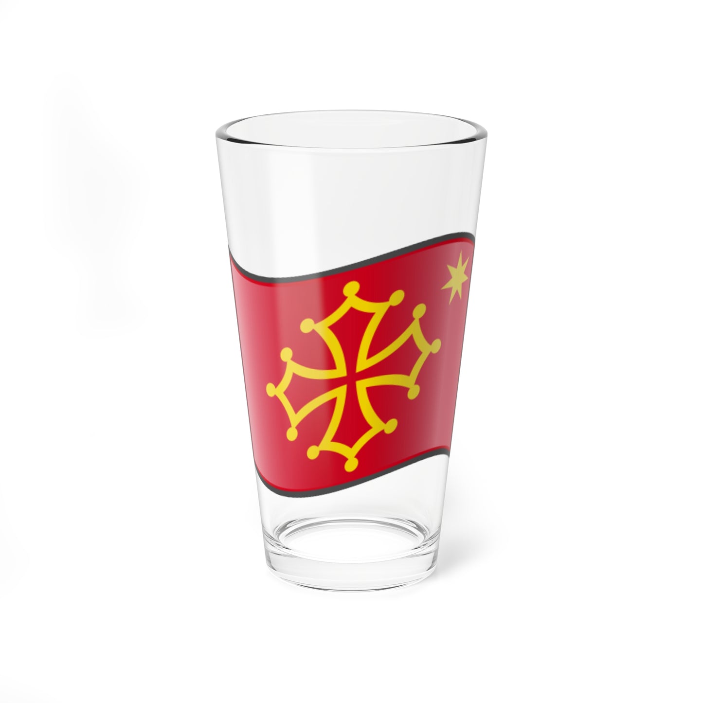 Nuvola Occitania flag with star (France) Pint Glass 16oz