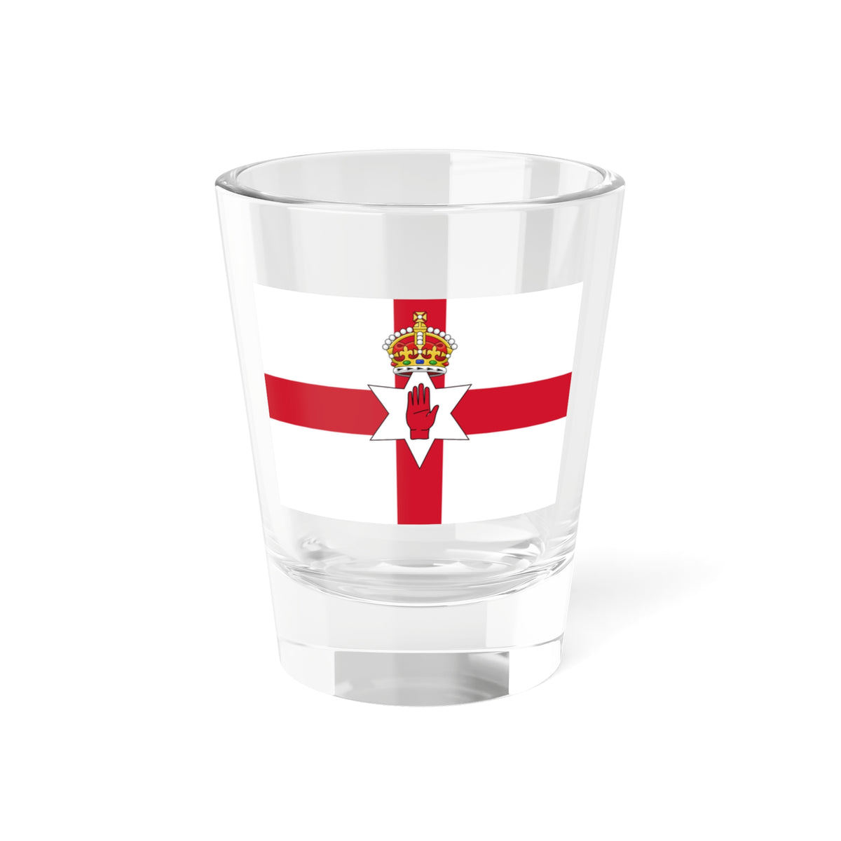Ulster Banner Tudor Crown version 3-2 (United Kingdom) Shot Glass 1.5oz