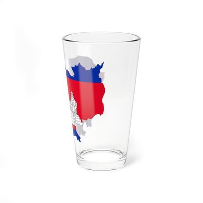 Flag map of Cambodia (Cambodia) Pint Glass 16oz
