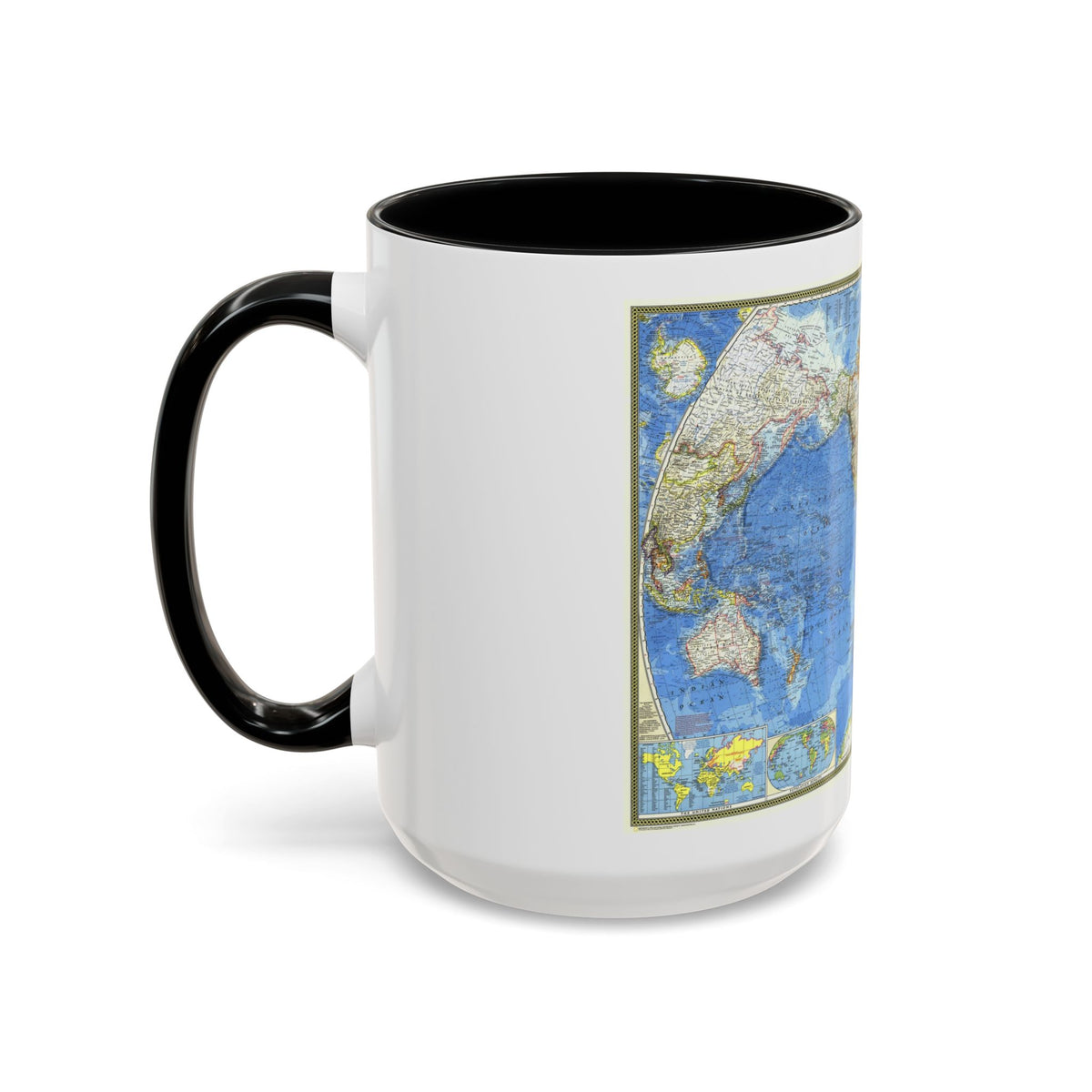 World Map (1970) (Map) Accent Coffee Mug