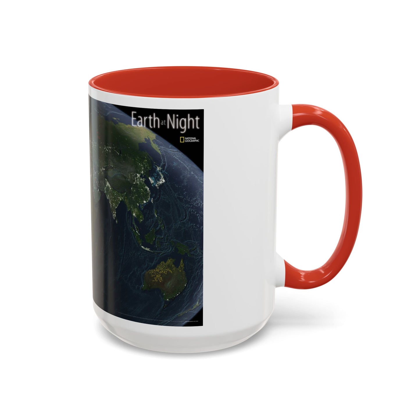 World Map - Earth at Night (2004) (Map) Accent Coffee Mug