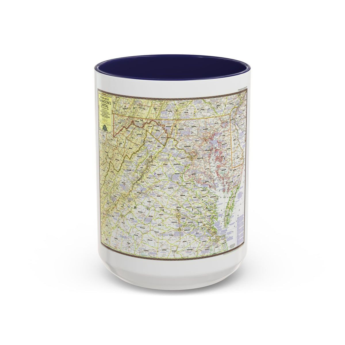 USA - Round About the Nation's Capital (1956) (Map) Accent Coffee Mug