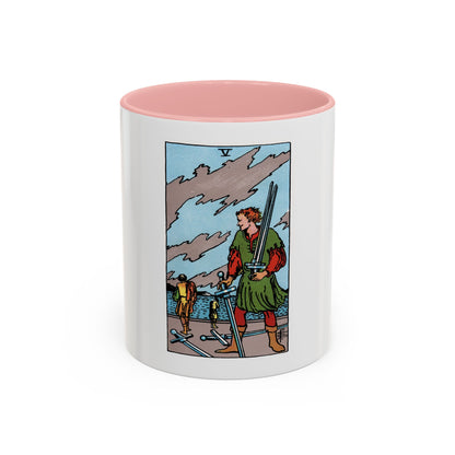 The 5 of Swords (Tarot Card) Accent Coffee Mug