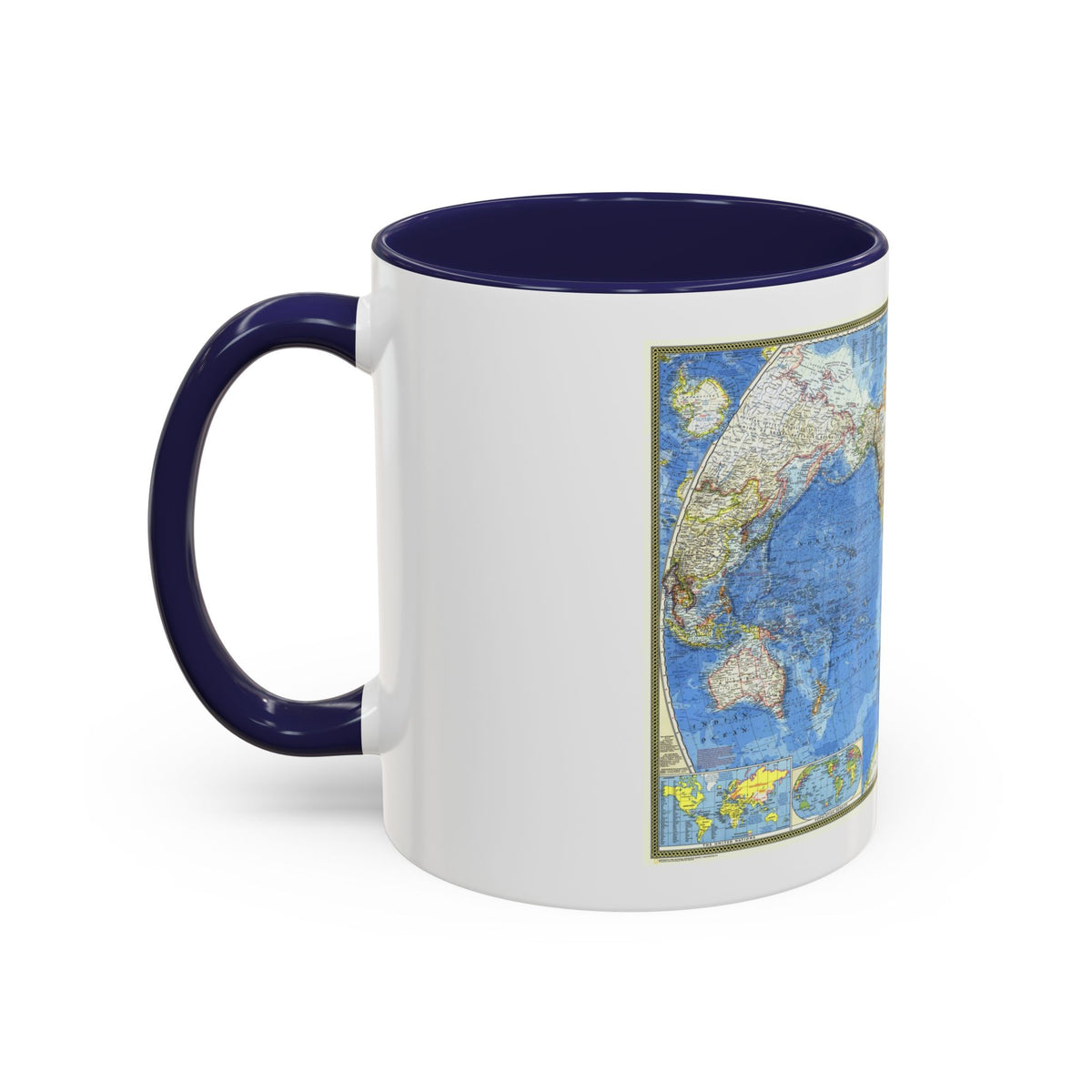 World Map (1970) (Map) Accent Coffee Mug