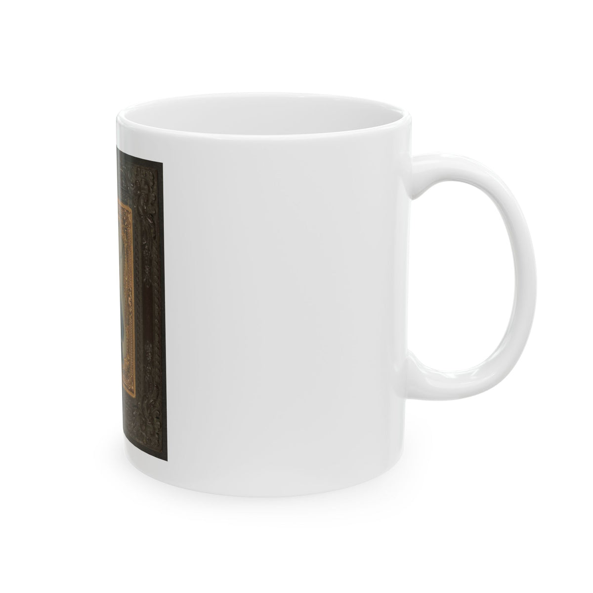 Private William F. Bower Of Company D, 21st Ohio Regiment Infantry Volunteers, With Bayoneted Musket (U.S. Civil War) White Coffee Mug