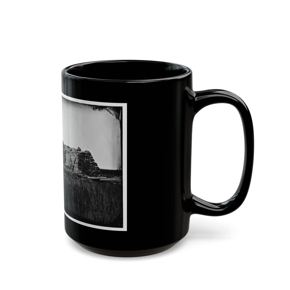 Morris Island (Vicinity), South Carolina. The  Marsh Battery  Or  Swamp Angel  After The Explosion, August 22, 1863 001 (U.S. Civil War) Black Coffee Mug
