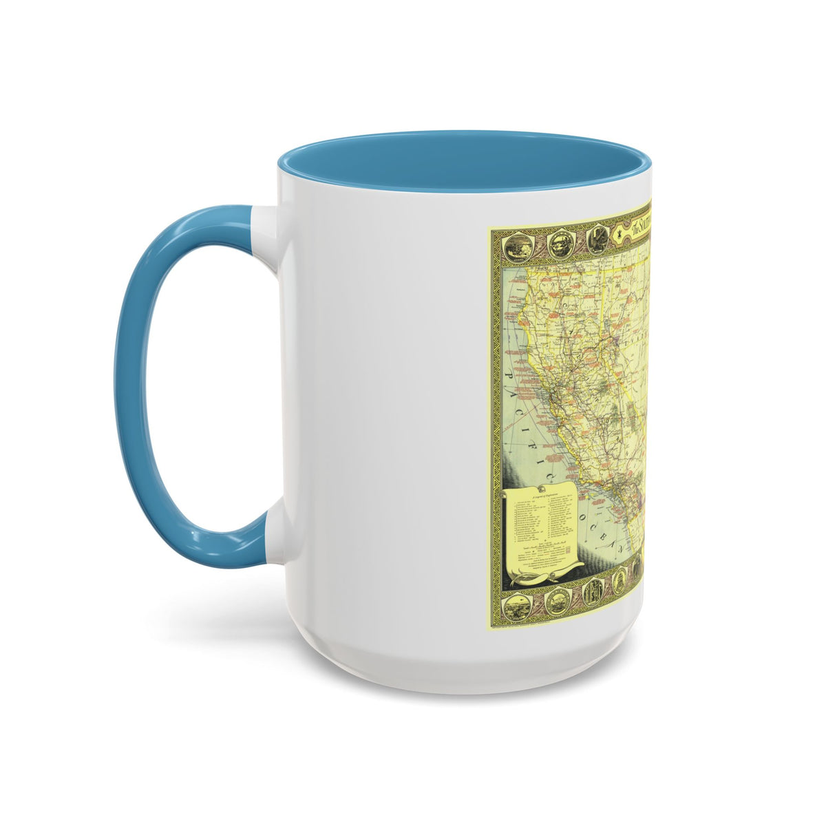 USA - Southwestern (1940) (Map) Accent Coffee Mug