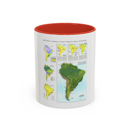 South America - Physical Map (1972) (Map) Accent Coffee Mug