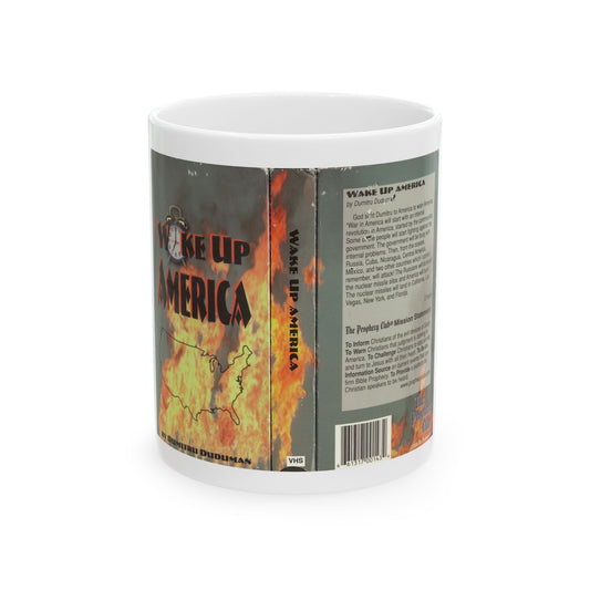 WAKE UP AMERICA BY DUMITRU DUDUMAN (VHS COVER) - White Coffee Mug