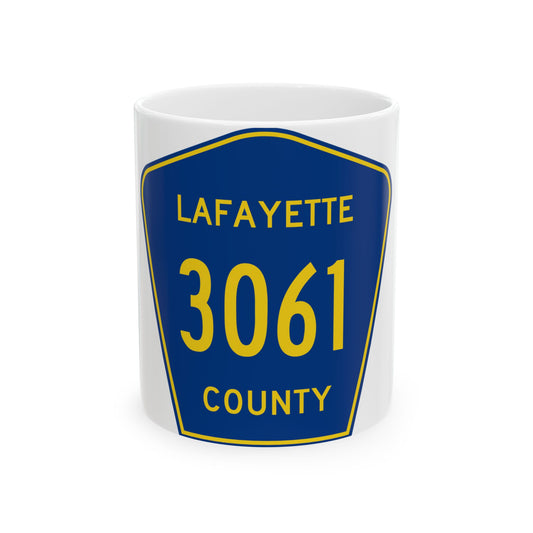 Lafayette County Route 3061 MS (Mississippi) (Road Sign) White Coffee Mug