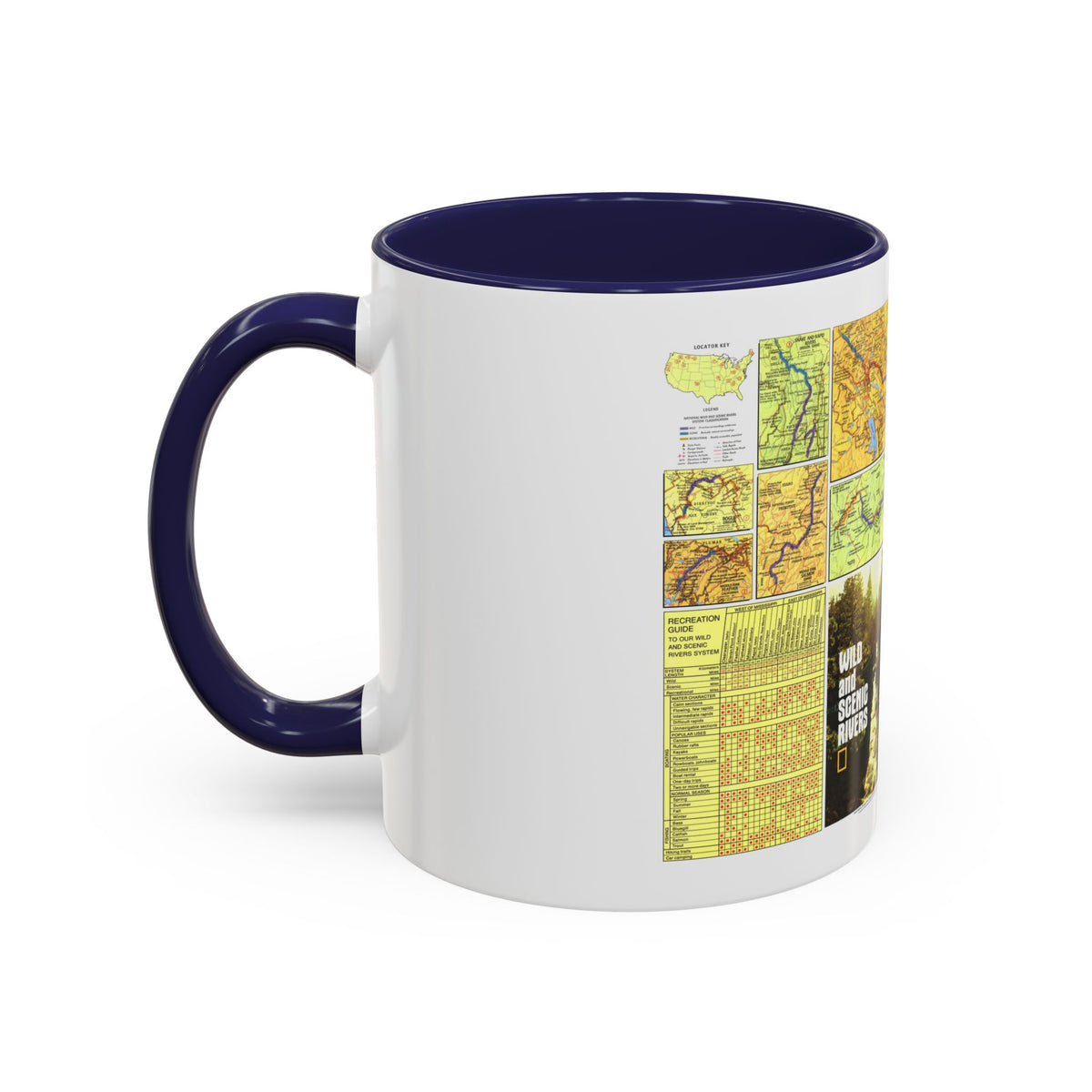 USA - Wild and Scenic Rivers 2 (1977) (Map) Accent Coffee Mug