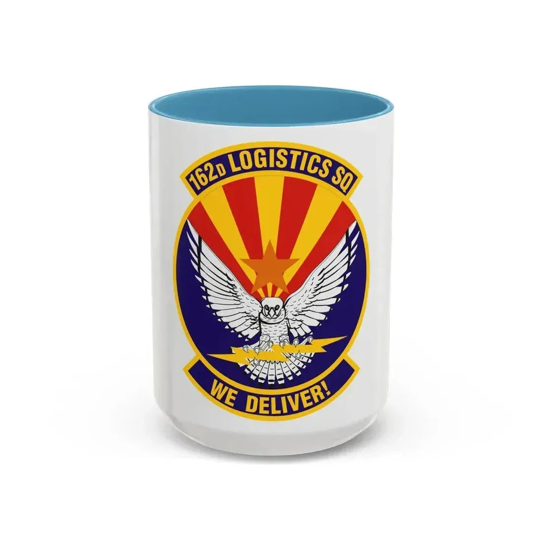162d Logistics Squadron (U.S. Air Force) Accent Coffee Mug 15oz Light Blue - Go Mug Yourself
