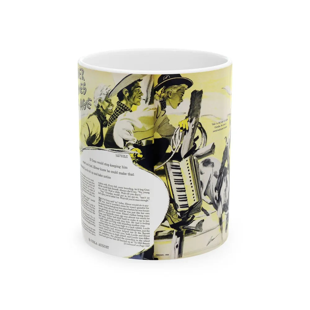 Elmer Comes of Age, Woman's Day, February 1950 - White Coffee Mug-11oz-Go Mug Yourself