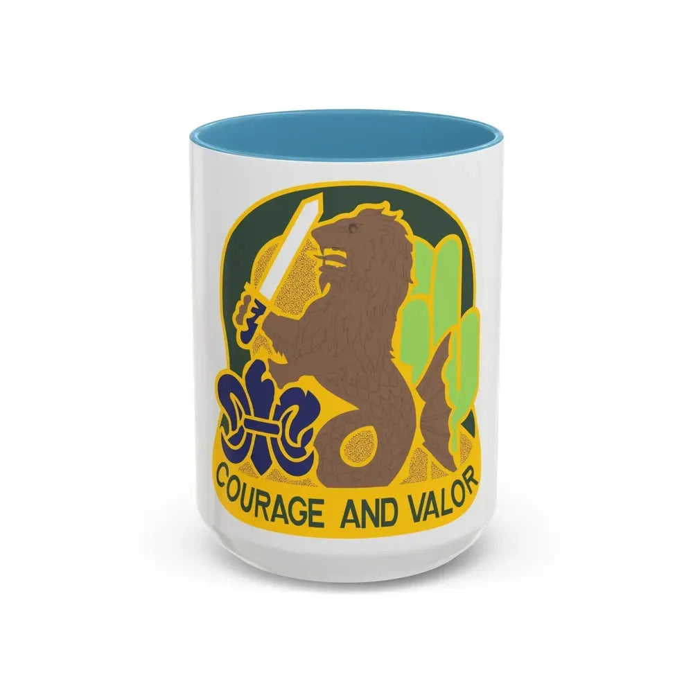 163 Armored Brigade v2 (U.S. Army) Accent Coffee Mug 15oz Light Blue - Go Mug Yourself