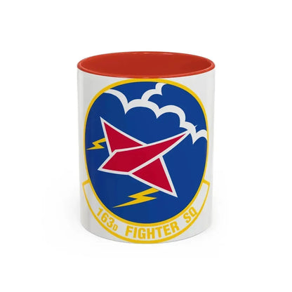 163 Fighter Squadron (U.S. Air Force) Accent Coffee Mug 11oz Red - Go Mug Yourself