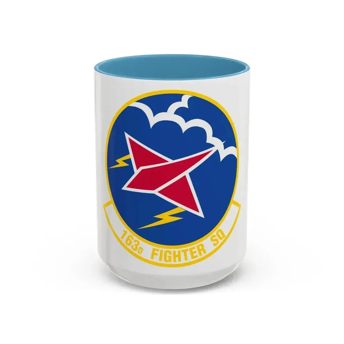 163 Fighter Squadron (U.S. Air Force) Accent Coffee Mug 15oz Light Blue - Go Mug Yourself