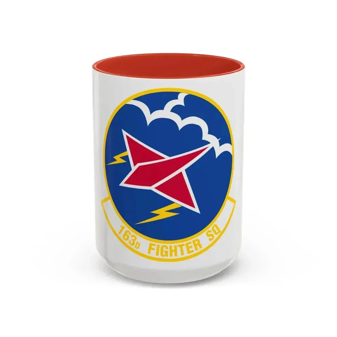 163 Fighter Squadron (U.S. Air Force) Accent Coffee Mug 15oz Red - Go Mug Yourself
