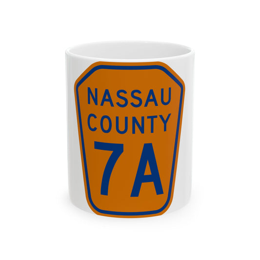 Nassau County 7A NY (New York) (Road Sign) White Coffee Mug