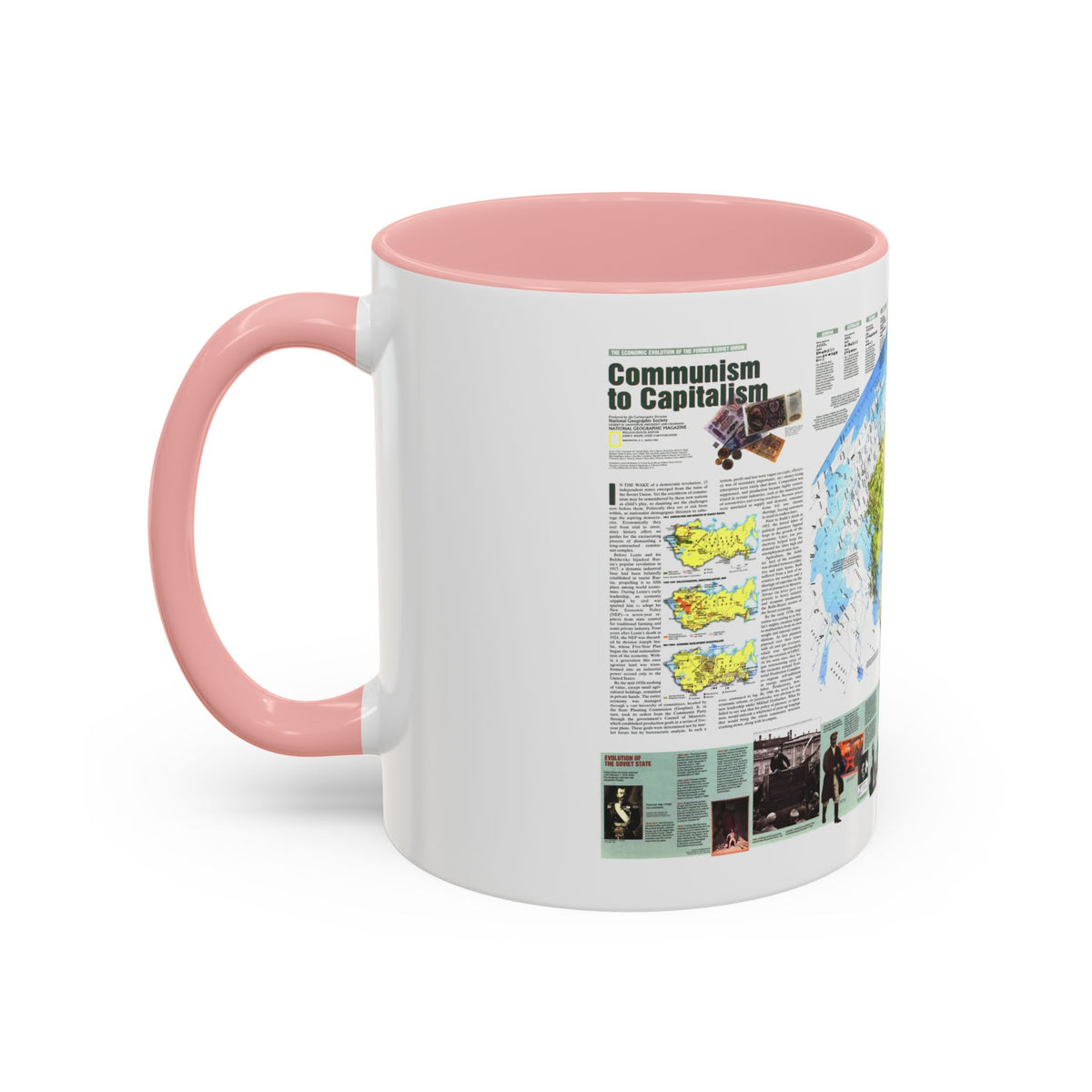 Russia - Communism to Capitalism (1993) (Map) Accent Coffee Mug