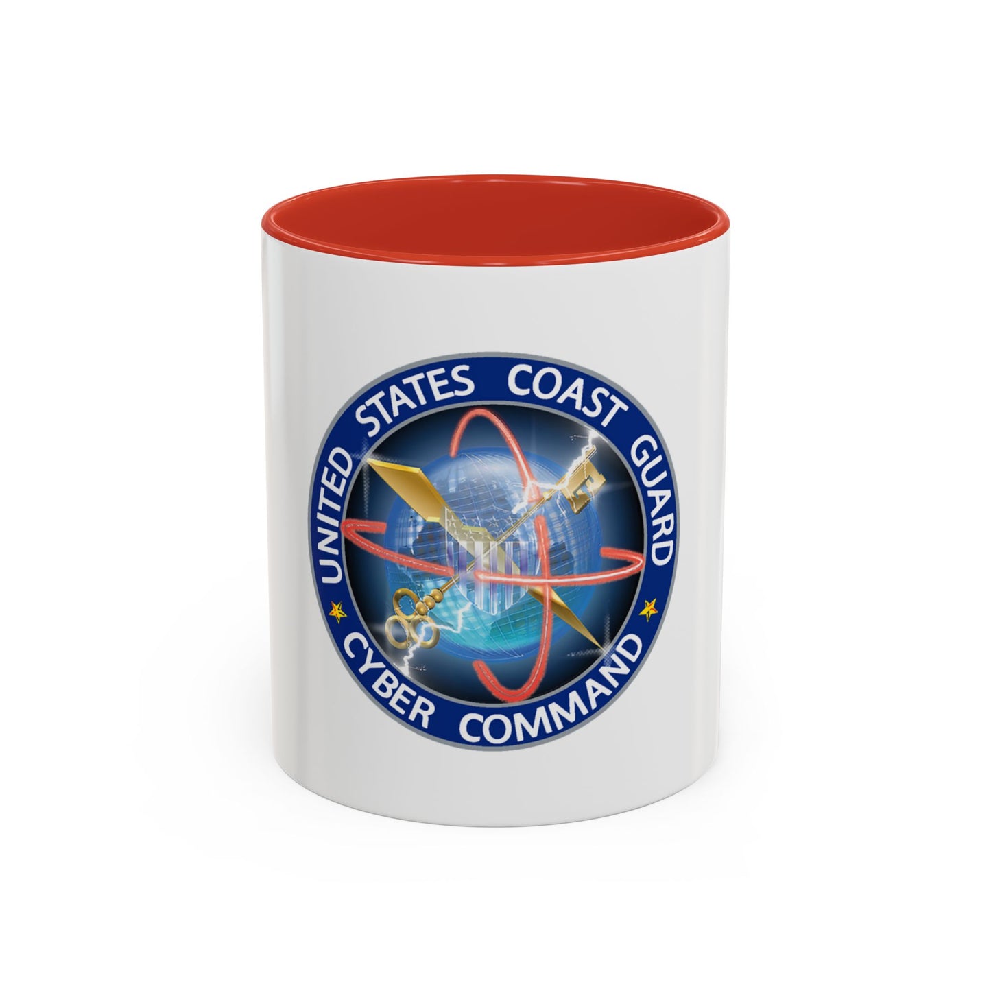USCG Cyber Command (U.S. Coast Guard) Accent Coffee Mug