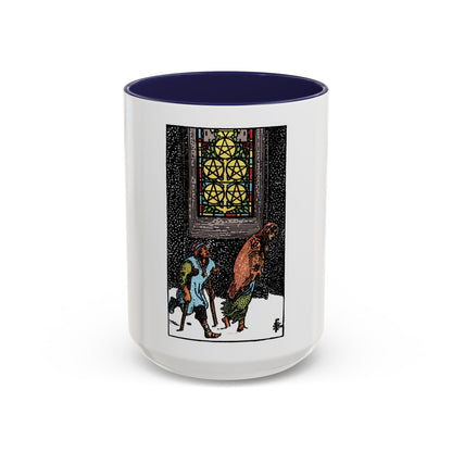 The 5 of Pentacles (Tarot Card) Accent Coffee Mug