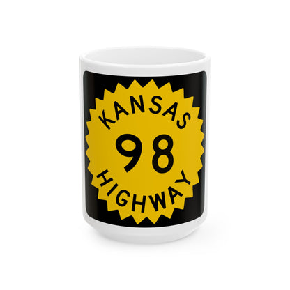 K-98 1948 (Kansas) (Road Sign) White Coffee Mug