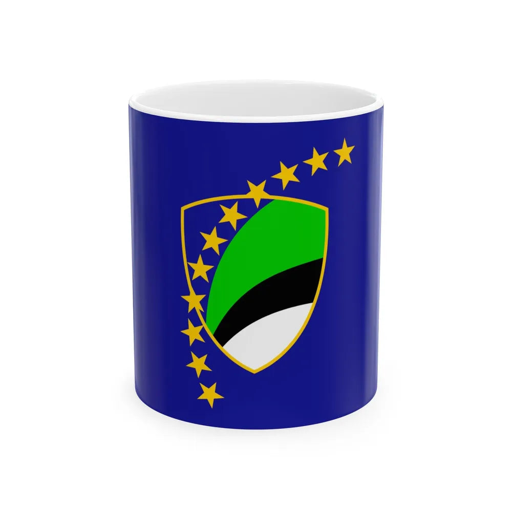 Flag of Tuzla Canton Bosnia and Herzegovina - White Coffee Mug-11oz-Go Mug Yourself