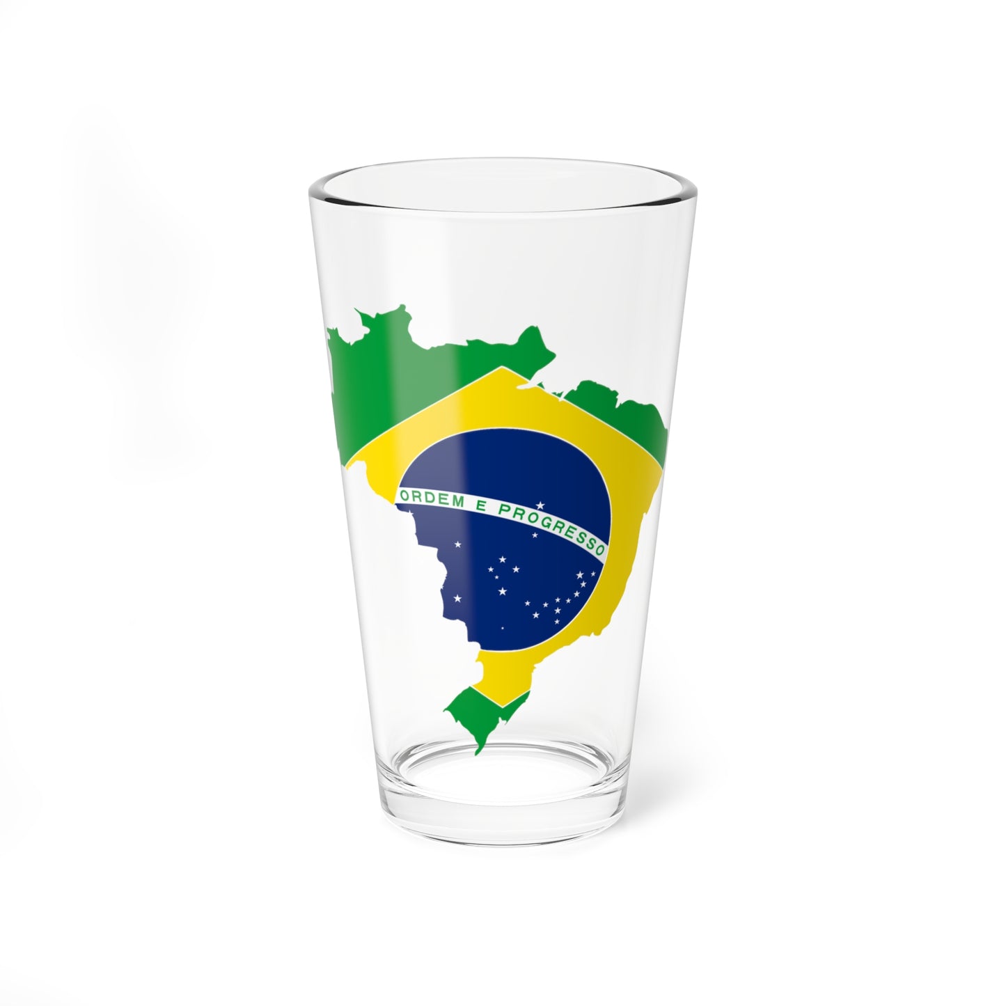 Flag of Brazil - Map (Brazil) Pint Glass 16oz