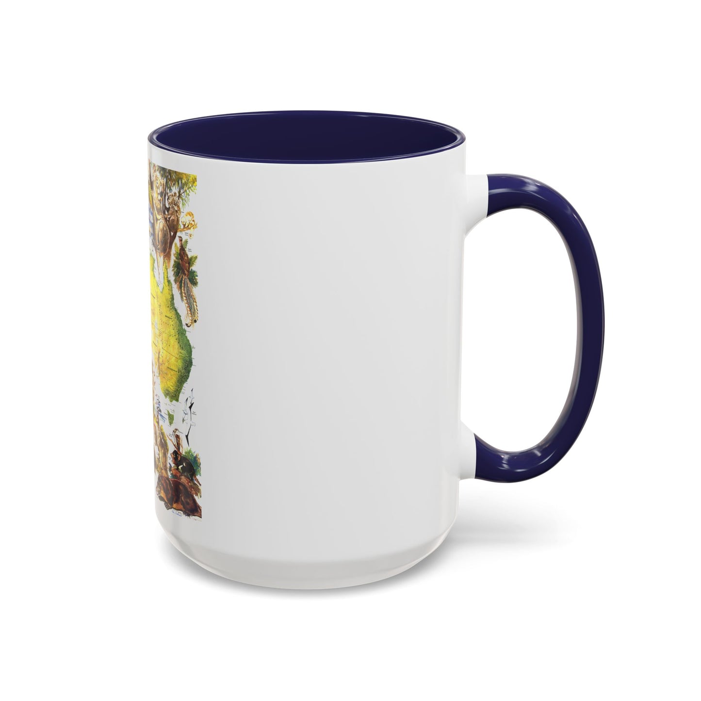 Australia- Land of Living Fossils (1979) (Map) Accent Coffee Mug