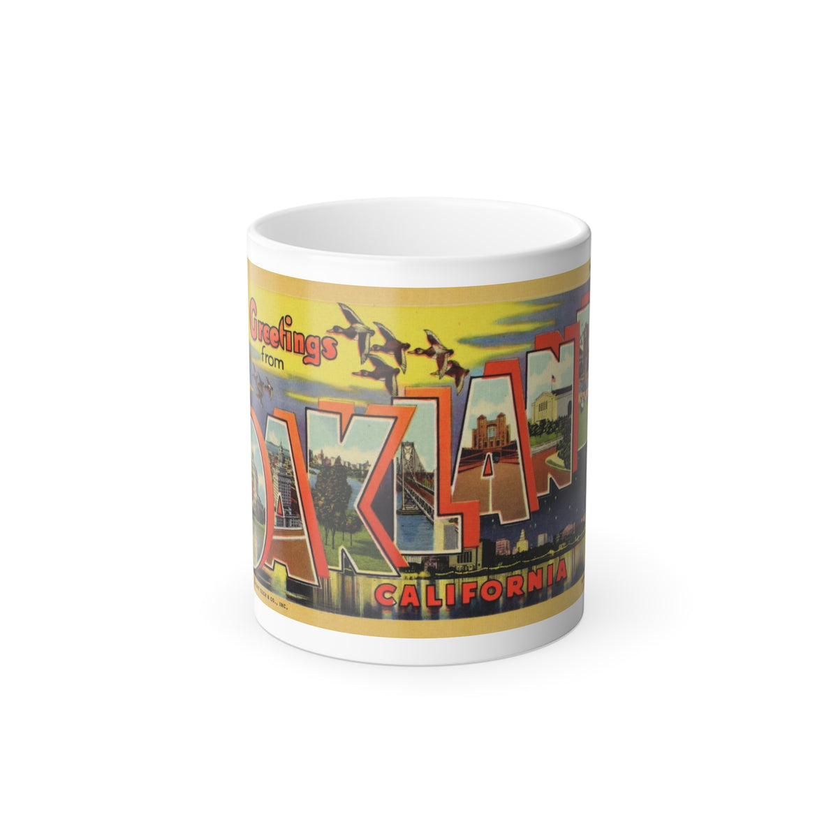 Greetings from Oakland California (Greeting Postcards) Color Changing Mug 11oz