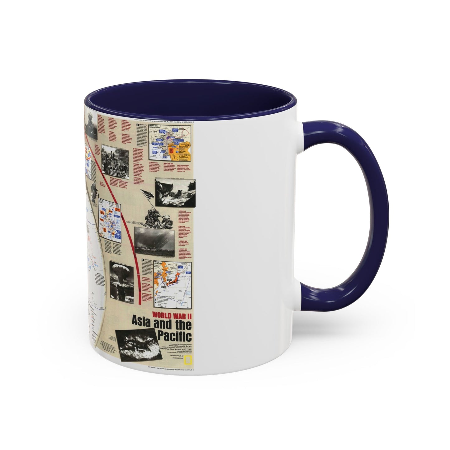 World War II- Asia and the Pacific (1991) (Map) Accent Coffee Mug