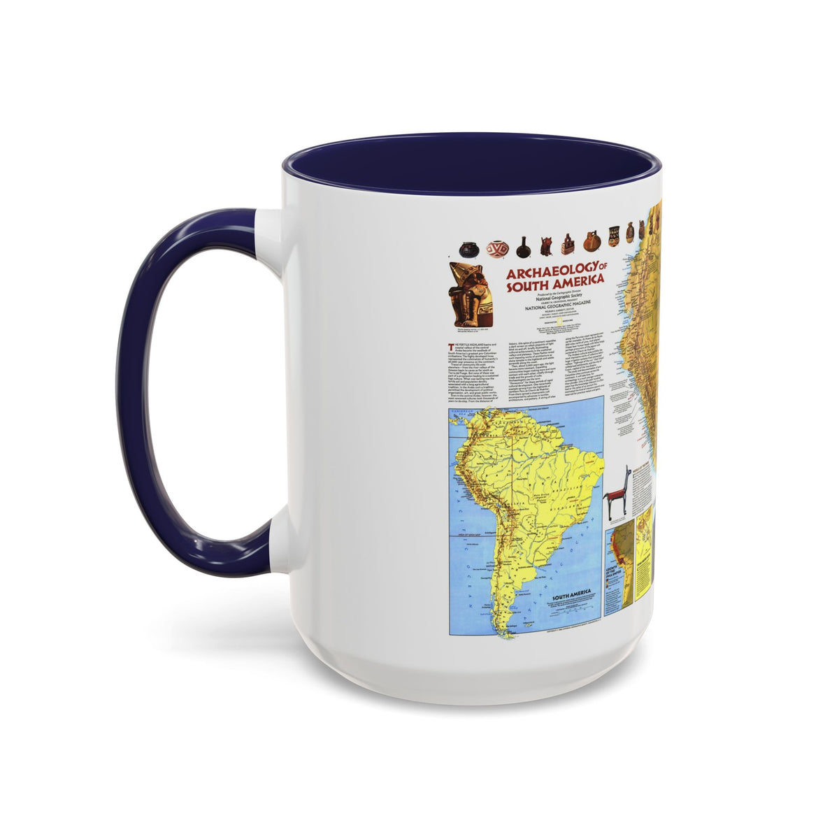 South America - Archaeology (1982) (Map) Accent Coffee Mug