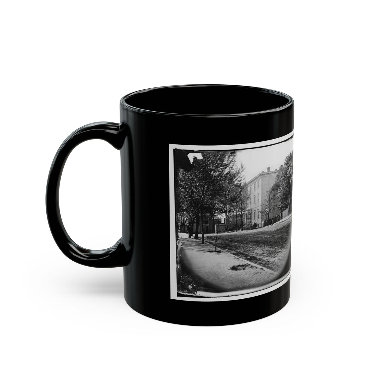 Richmond, Va. Residence Of Jefferson Davis (1201 East Clay Street) (U.S. Civil War) Black Coffee Mug