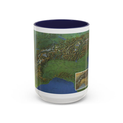 Alps, The - Europe's Backbone (1965) (Map) Accent Coffee Mug