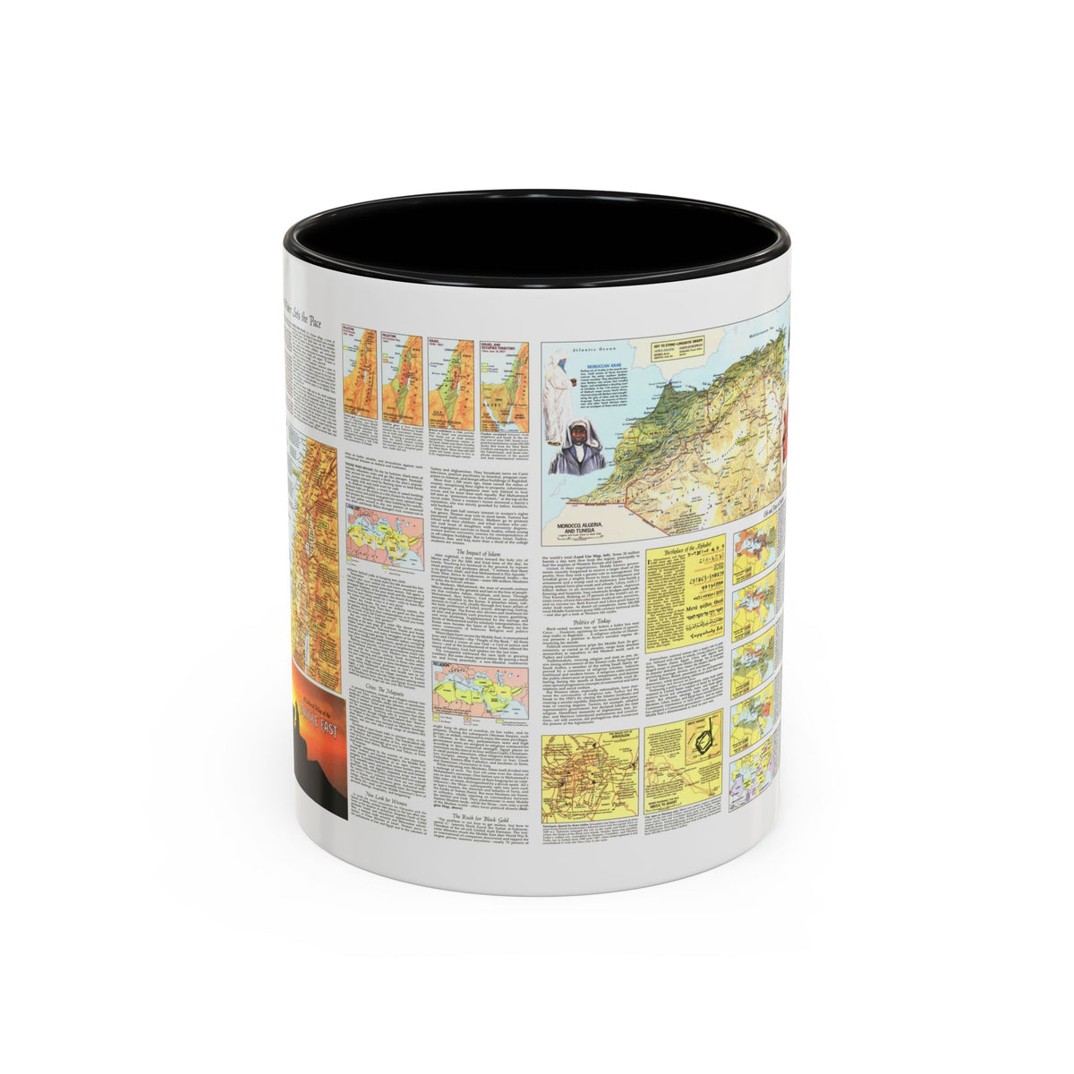 Middle East - The Peoples 2 (1972) (Map) Accent Coffee Mug