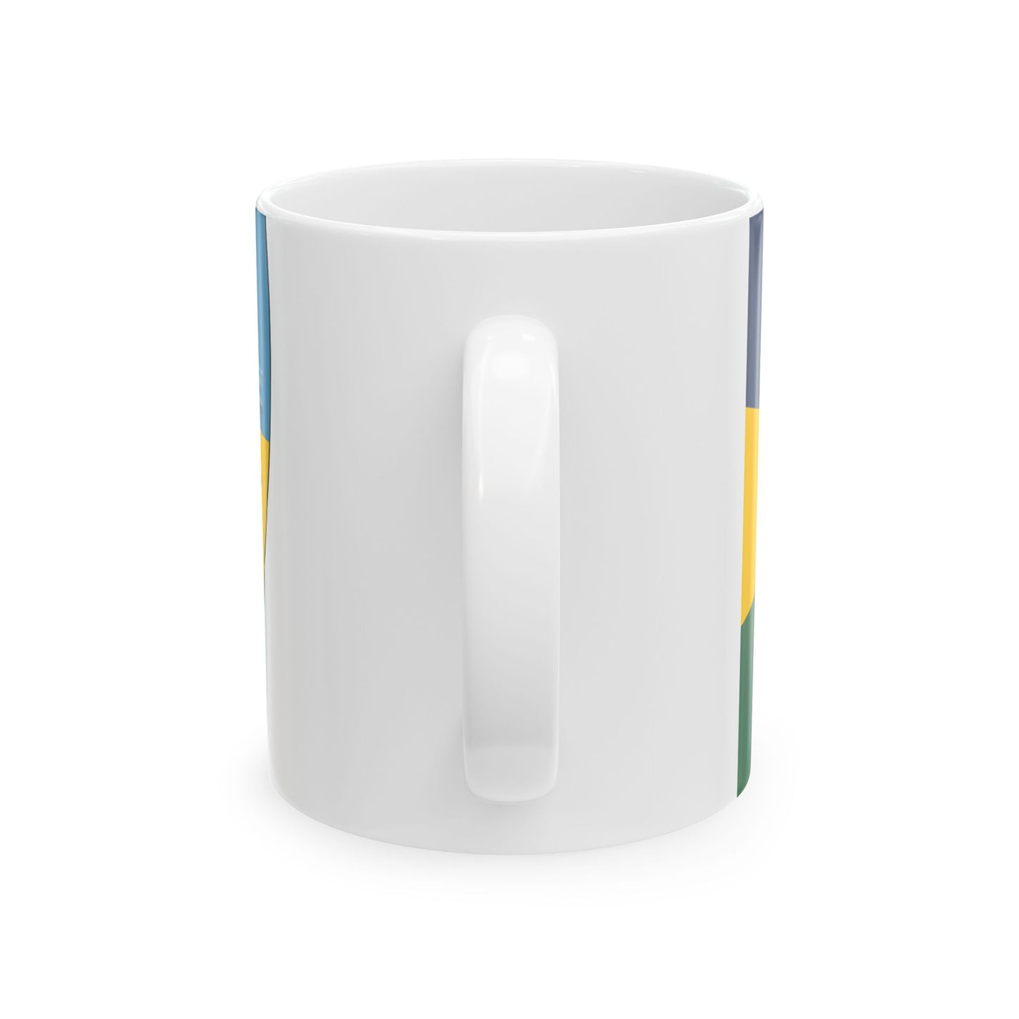 Keystone Flag vertical comparison with Pennsylvania Escutcheon (United States) White Coffee Mug
