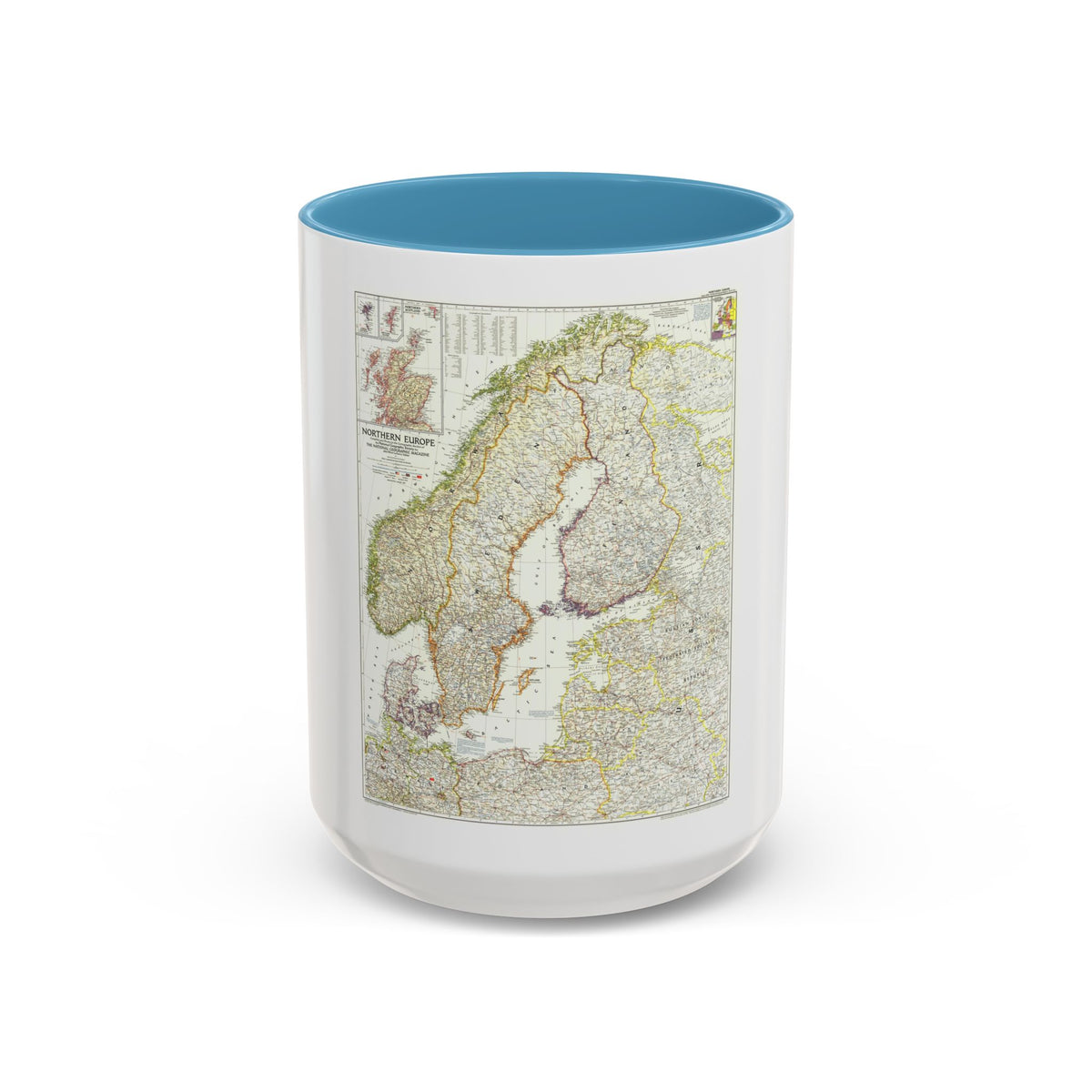 Europe, Northern (1954) (Map) Accent Coffee Mug