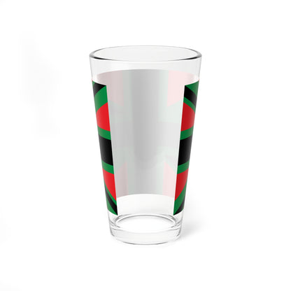 Union Black 3x5 (United Kingdom) Pint Glass 16oz