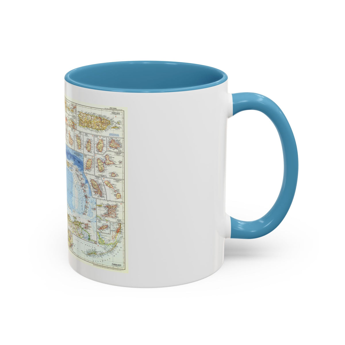 West Indies (1954) (Map) Accent Coffee Mug