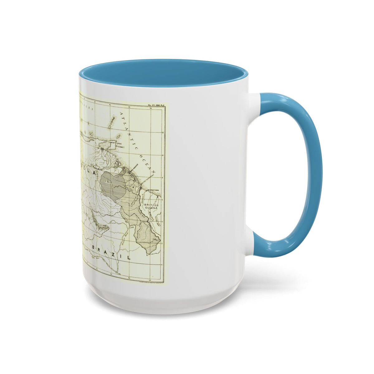 South America - Orinoco River (1896 (Map) Accent Coffee Mug