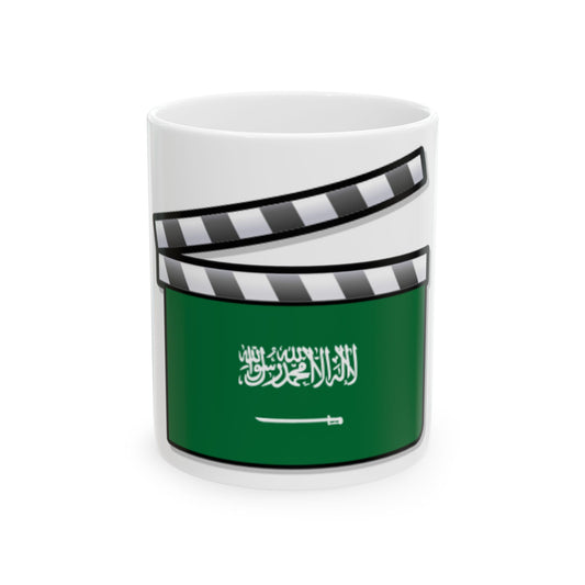 Saudi Arabia film clapperboard (Saudi Arabia) White Coffee Mug-11oz-Go Mug Yourself