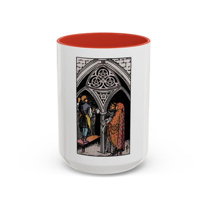 The 3 of Pentacles (Tarot Card) Accent Coffee Mug