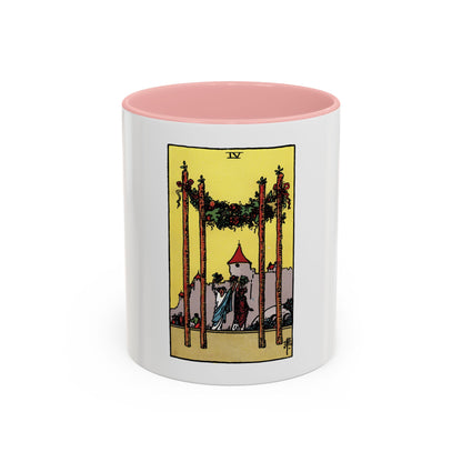 The 4 of Wands (Tarot Card) Accent Coffee Mug